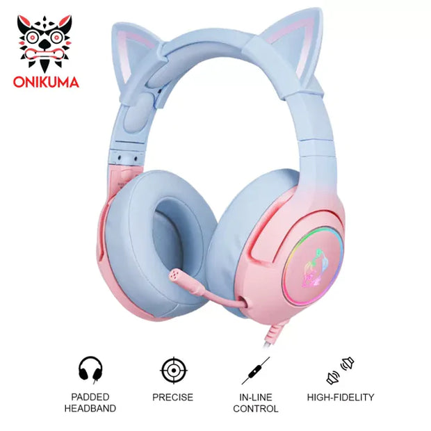 Cute Cat Ear Headphone with Mic - 3 Million LLC