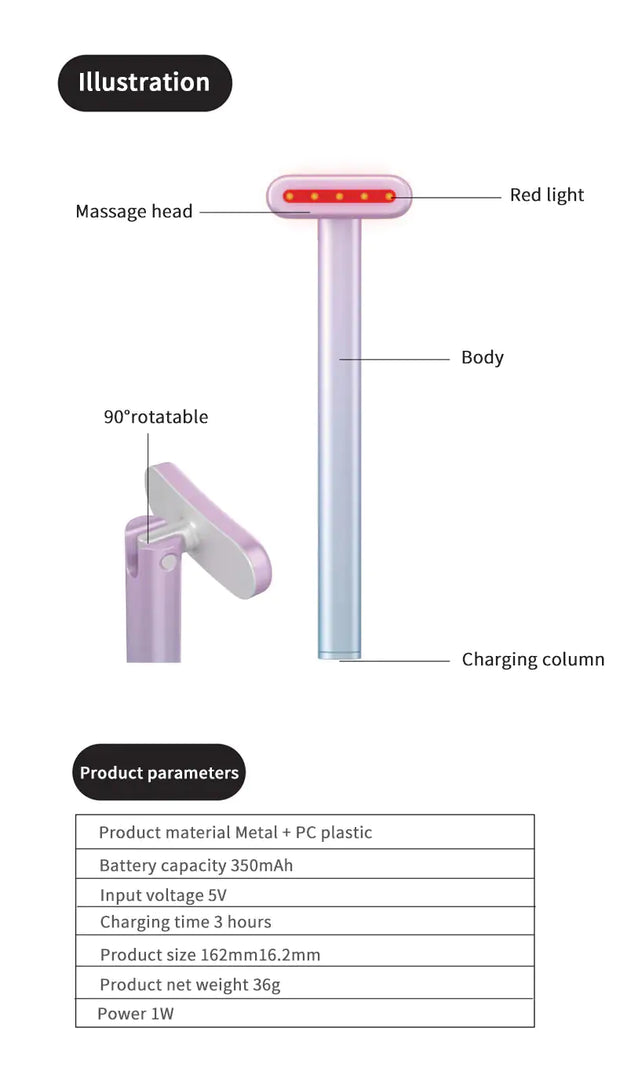 Facial Skincare Tool Red Light Therapy - 3 Million LLC