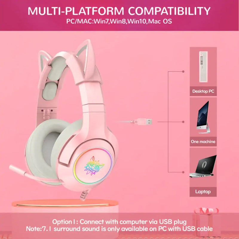 Cute Cat Ear Headphone with Mic - 3 Million LLC